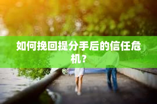 如何挽回提分手后的信任危机？