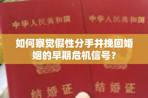 如何察觉假性分手并挽回婚姻的早期危机信号？