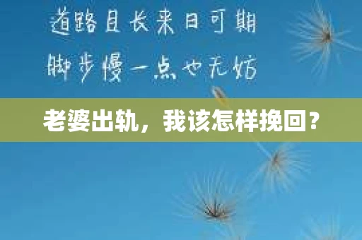 老婆出轨，我该怎样挽回？