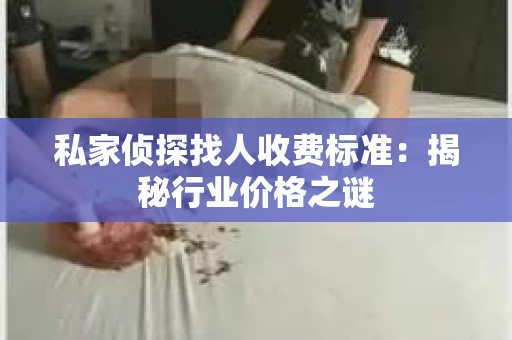 私家侦探找人收费标准：揭秘行业价格之谜
