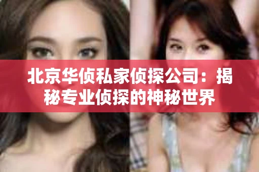 北京华侦私家侦探公司：揭秘专业侦探的神秘世界