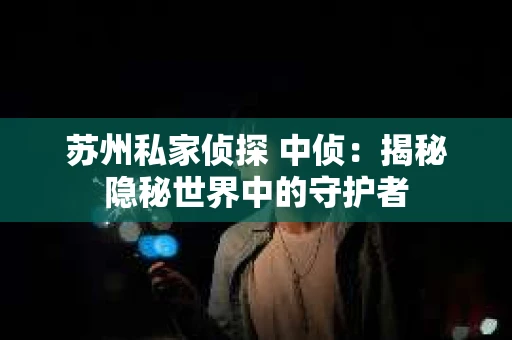 苏州私家侦探 中侦：揭秘隐秘世界中的守护者