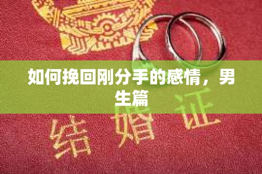 如何挽回刚分手的感情，男生篇