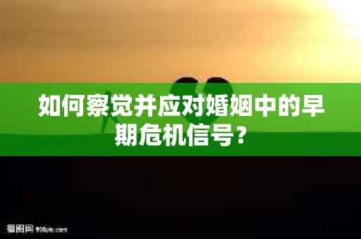 如何察觉并应对婚姻中的早期危机信号？