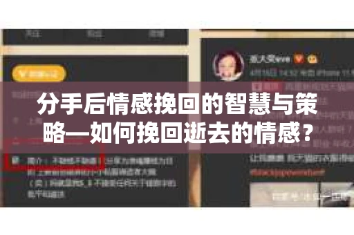 分手后情感挽回的智慧与策略—如何挽回逝去的情感？